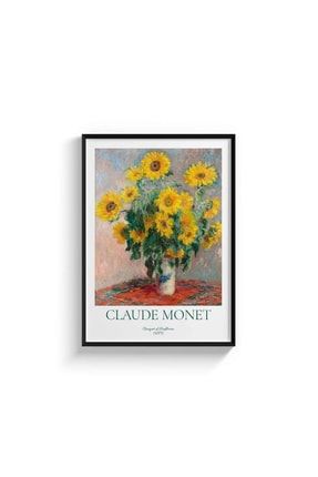 Claude Monet - Bouquet Of Sunflowers - Çerçeveli Tablo Poster Duvar Dekorasyon DOM138