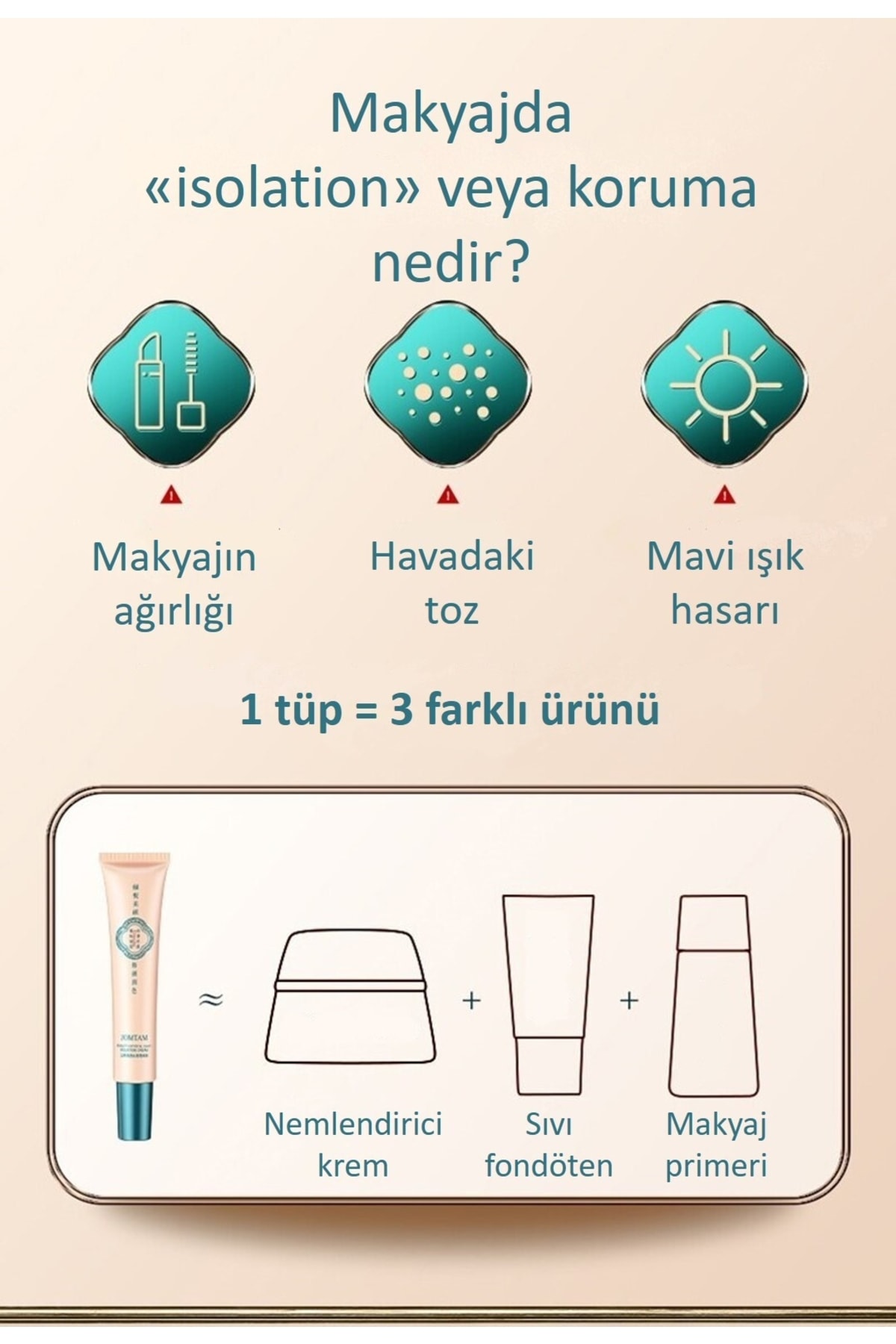 Crystal Silky Isolation Doğal Renkli Koruyucu Makyaj Bazı 30 Gr — رنگارنگ MIN346 — تصویر 5 از 5