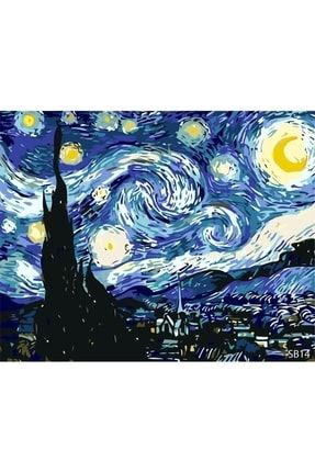 Sayılarla Boyama Çerçeveli 30x40 Cm Numaralı Akrilik Boya Seti: Van Gogh va2