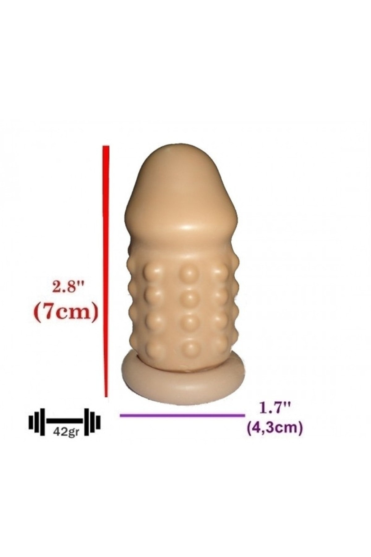 Penis Kılıf Lateks Uzatmalı İnce Yumuşak 7 cm Dolgulu Model +Kayganlaştırıcı 3