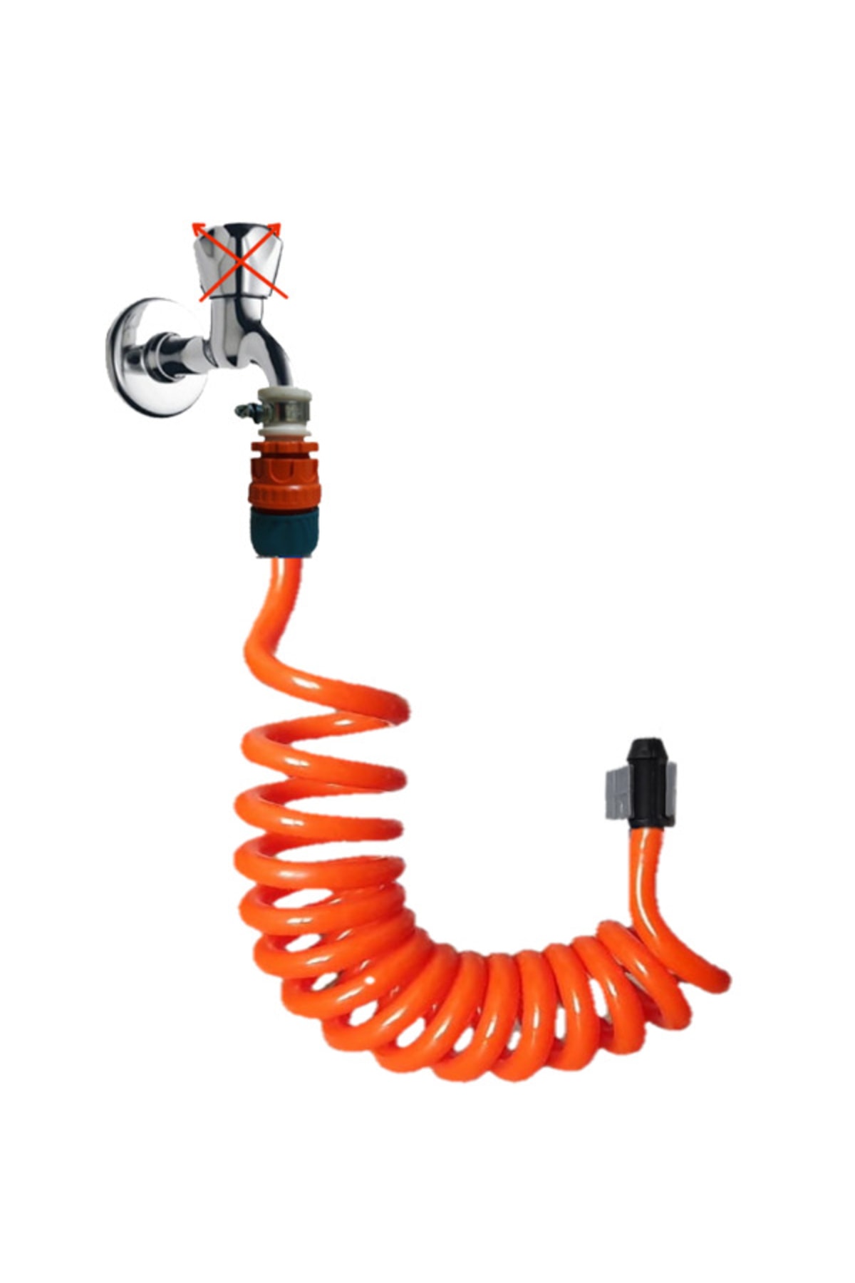 PLASYAY Spiral Balkon Wc Banyo Veranda Yıkama Hortum Seti 1.5 Metre