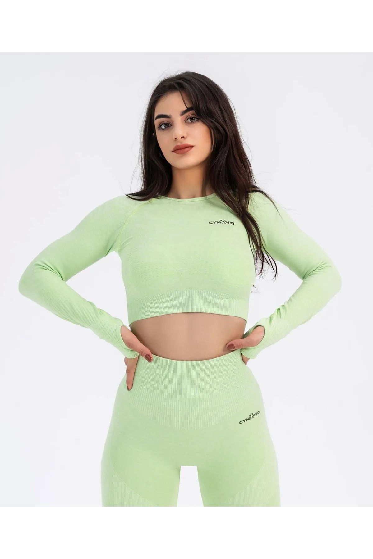 Cropped gym top long sleeve discount