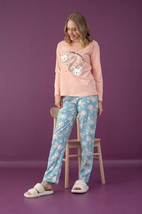 Tavşan Baskı Pijama Takımı (2901-11) ELT2901-11