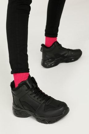 Siyah - Ps52 Hı W 1pr Kadın High Sneaker PS52 HI W 1PR