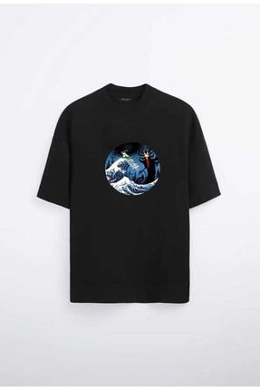 Samuray Jack - Aku Oversize Siyah - Beyaz T-shirt VHNJCK
