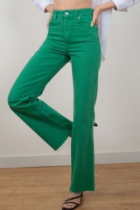 Kadın Yüksek Bel Bol Geniş Paça Wide Leg Palazzo Jeans Pantolon G1326