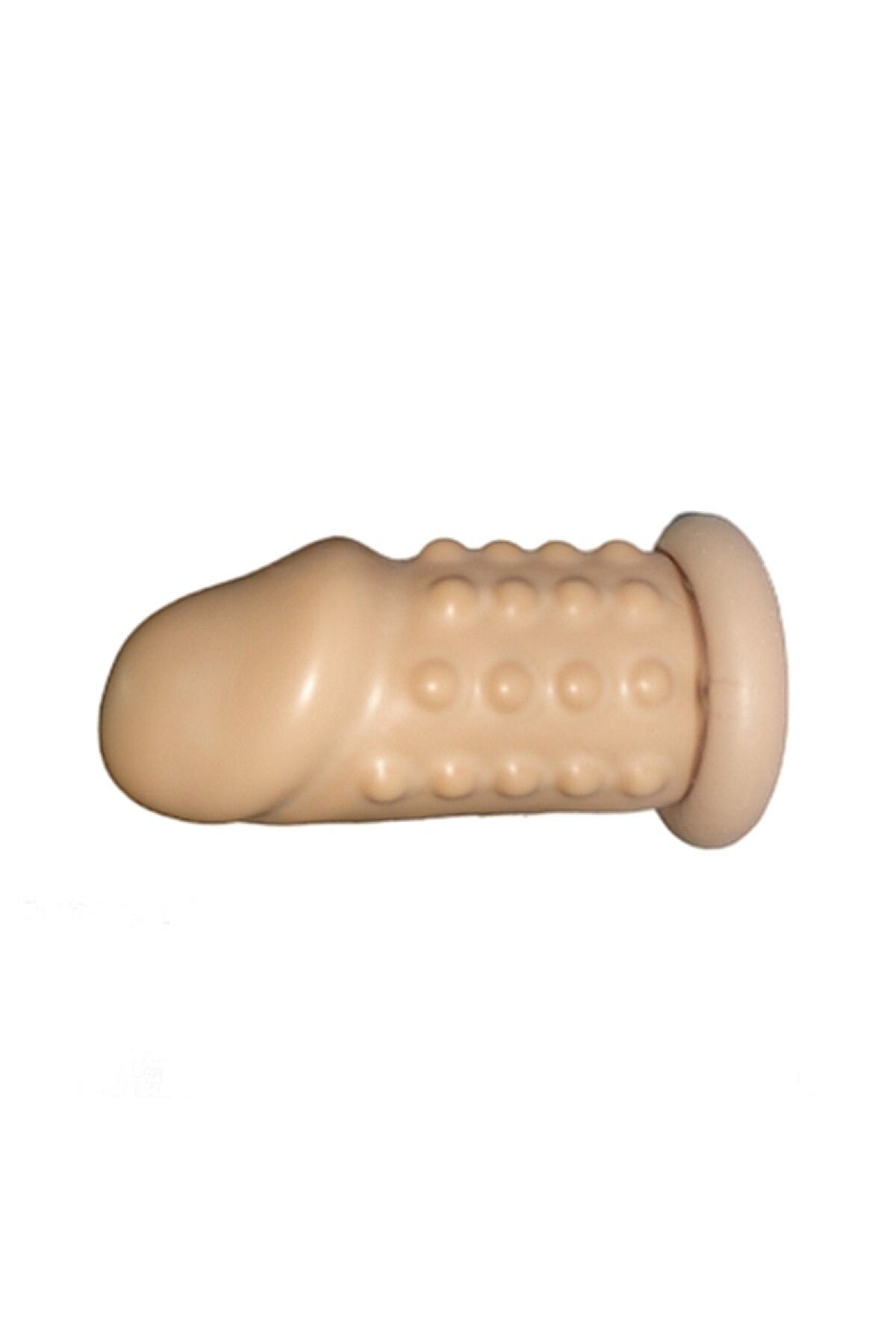 7 cm Ön Dolgusu Olan Dış Kısmı Tırtıklı Uzatıcı Büyük Boy Uzatmalı Penis Kılıfı Modeli 2