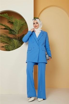Elena Blazer Ceket Takım | Mavi Elenam001