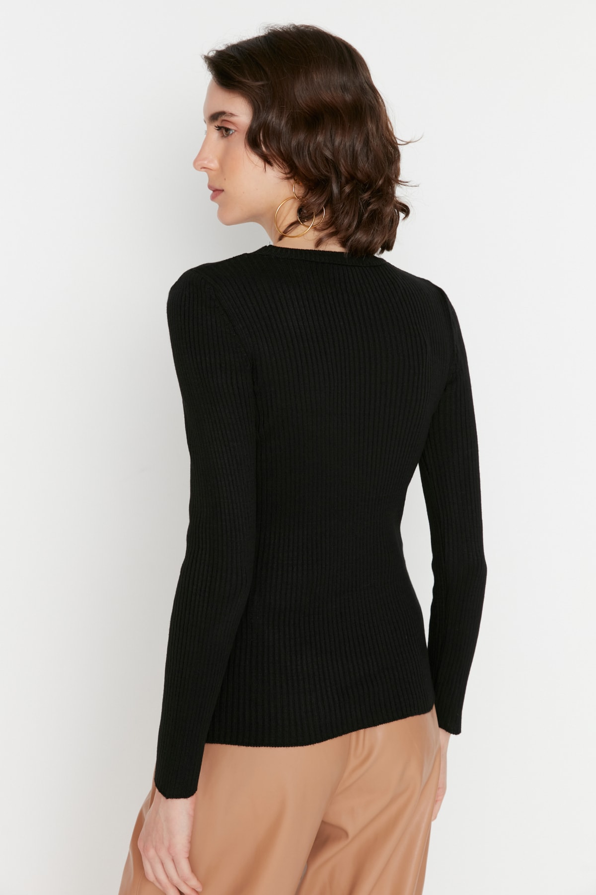 Trendyolmilla  Siyah-Çok Renkli İkili Paket Triko Kazak TWOAW22KZ1766 - Görsel 6