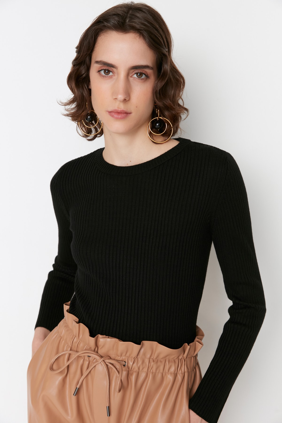 Trendyolmilla  Siyah-Çok Renkli İkili Paket Triko Kazak TWOAW22KZ1766 - Görsel 5