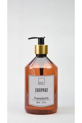 Amber Plastik Altın Pompa Detaylı Şampuan Şişesi DC013