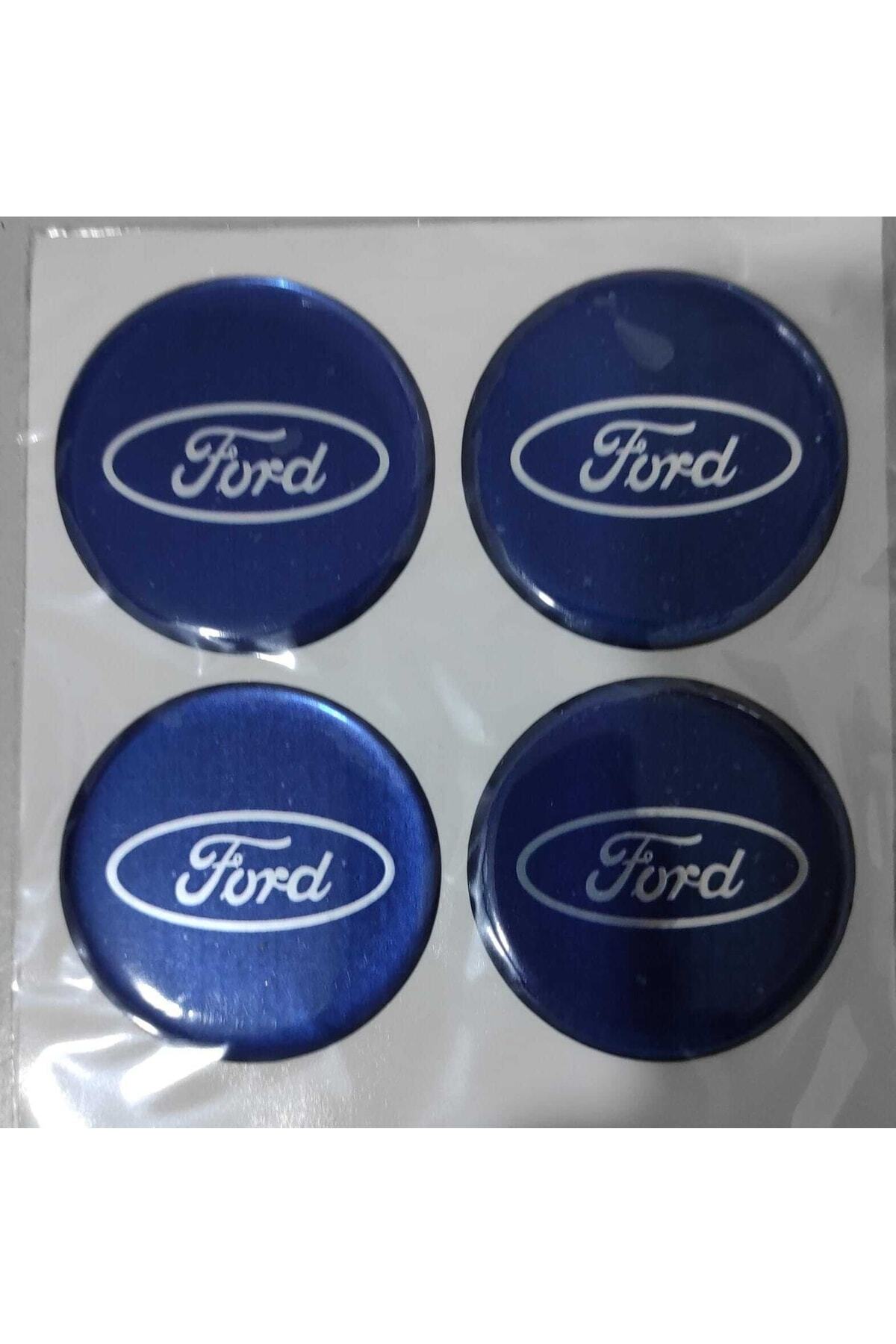 OEM Ford Metalize Plasto (damla) Yapıştırma Jant Göbeği 4 Lü 56 Mm
