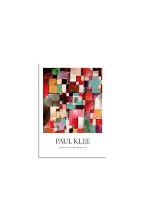 Paul Klee - Red, Green And Violet - Yellow Rhythms - Çerçeveli Tablo Poster Duvar Dekorasyon DOM145