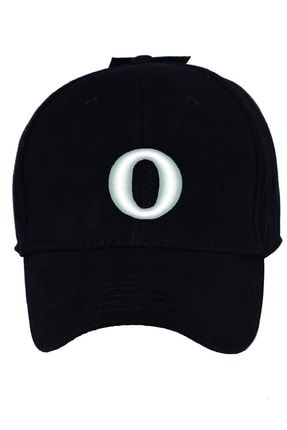 O Harfli Kişiye Özel Pamuk Şapka Siyah HRFPM0015