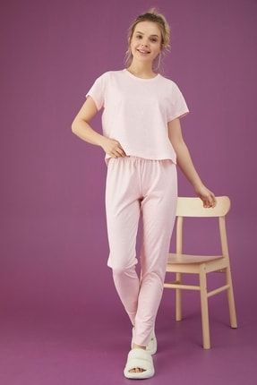 Kadın Kalp Desenli Pijama Takımı (2501-4) ELT2501-4