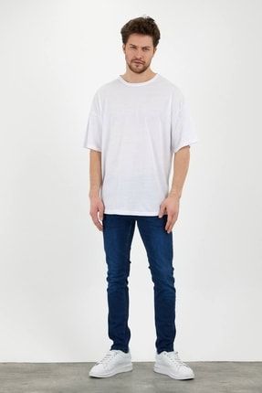 Düz Oversize T-shirt Beyaz OV80001T