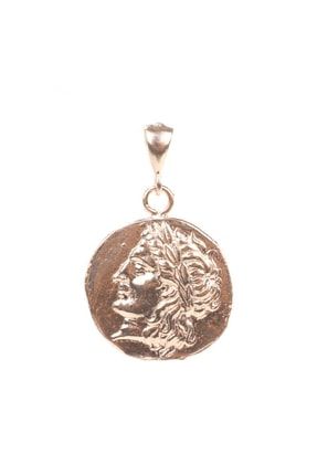 Kadın 925 Ayar Gümüş Antik Roma Sezar Figürlü Madalyon Kolye Ucu WGKU168
