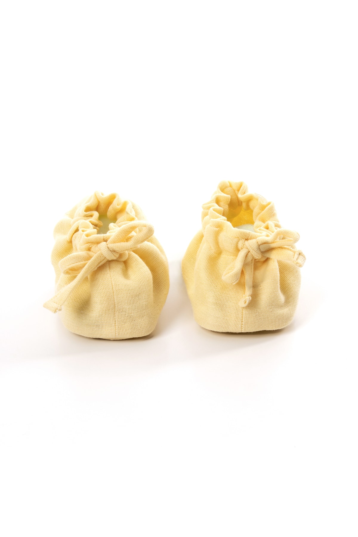 Organic Newborn Booties - Muslin - Lemon (0-6 months)
