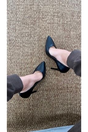 Siyah Kadın Klasik Topuklu Ayakkabı STL