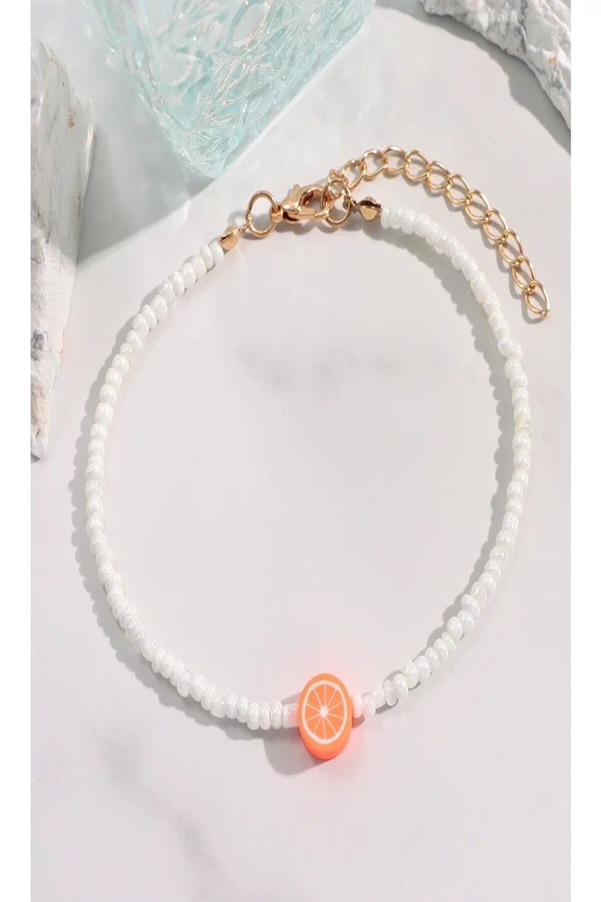 İsabella Accessories Meyveli Boncuk Halhal Otantik Yaz Boncuğu