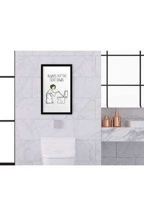 Home Banyo Tuvalet Dekoratif Ahşap Siyah Çerçeveli Tablo-16 Bitmeyen80920