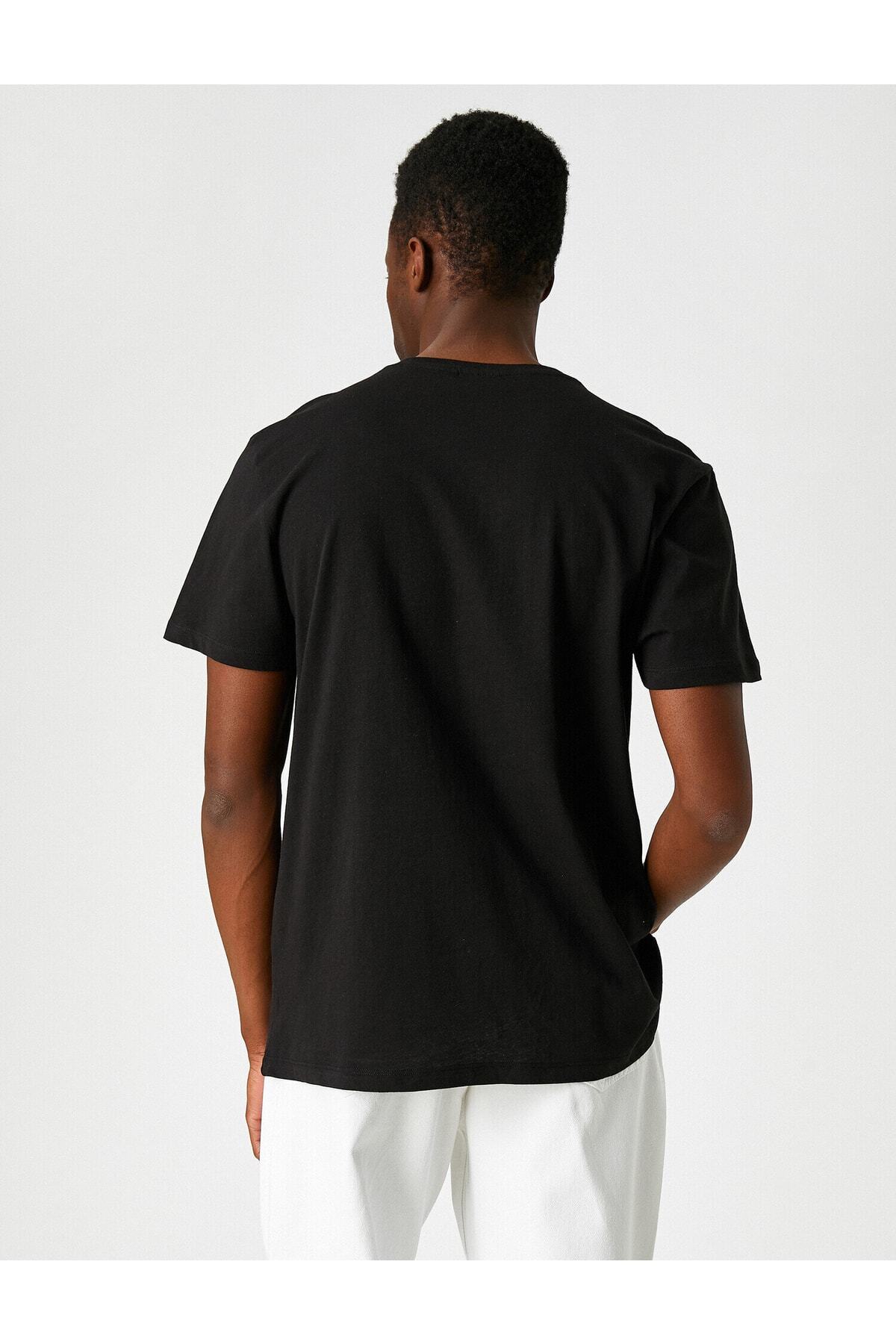 تیشرت مردانه مشکی کوتون | 2SAM11198HK اورجینال - تصویر 4