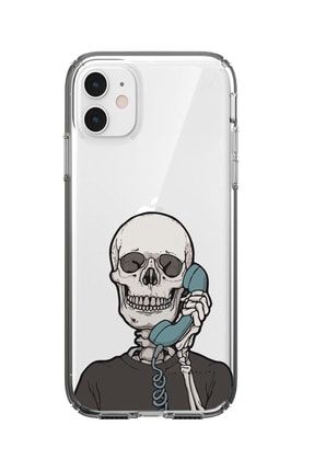 Iphone 11 Şeffaf Skull Tasarımlı Kılıf IP11-LSK108