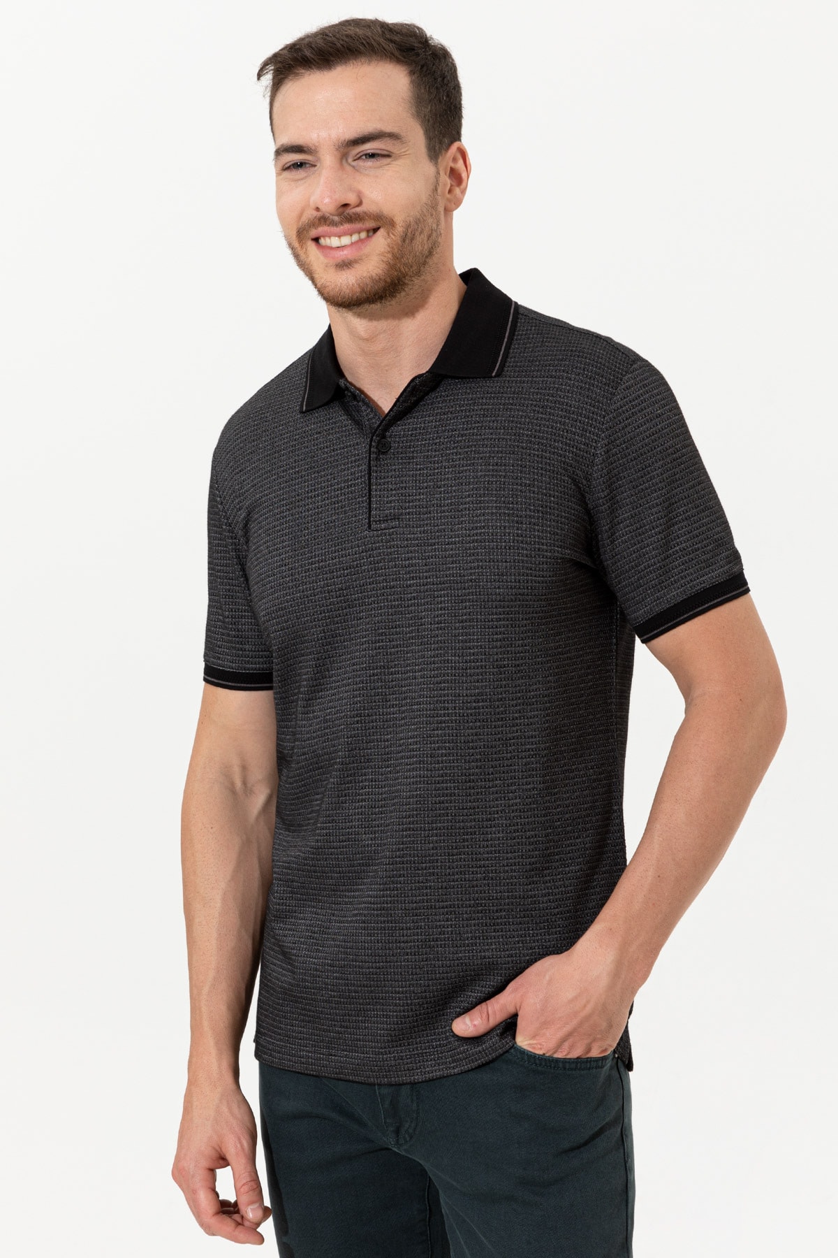 تیشرت مردانه مشکی پیرکاردینPierre Cardin | G021SZ011.000.1370031.VR046 اورجینال - تصویر 3