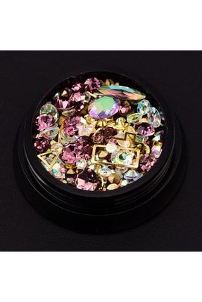 1 Adet Pembe Elmas Nail Art Tresuary Lüks Tırnak Süsleme Hazine Taşları Pulları 6. Stil Pink Diamond bb-601