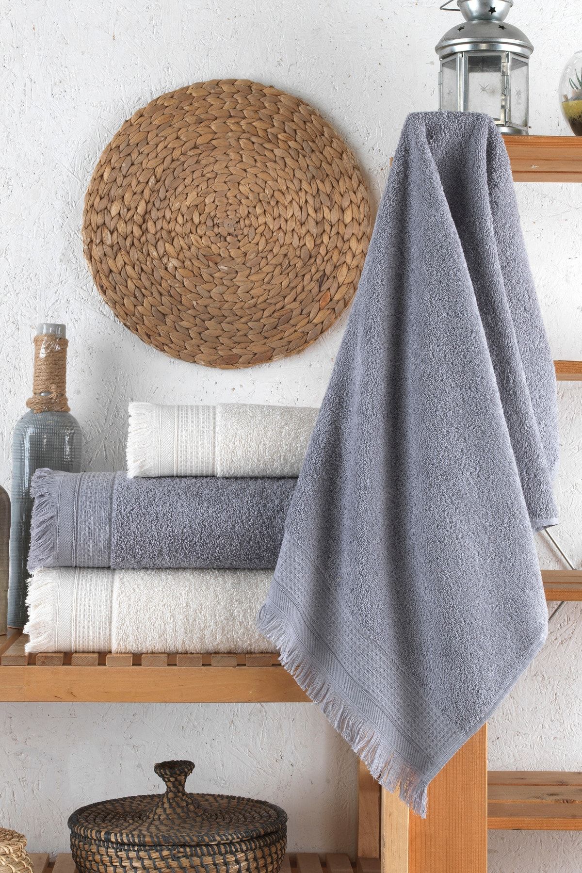 Cream towel online set