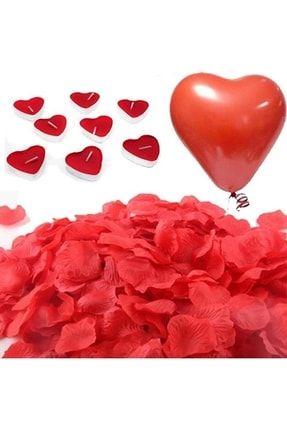 14 Şubat Aşk Süsleme Paketi 500 Gül Yaprakları 10 Kalp Mum Ve 10 Kalp Balon Evlilik Teklifi Hemen Kargoda-1004