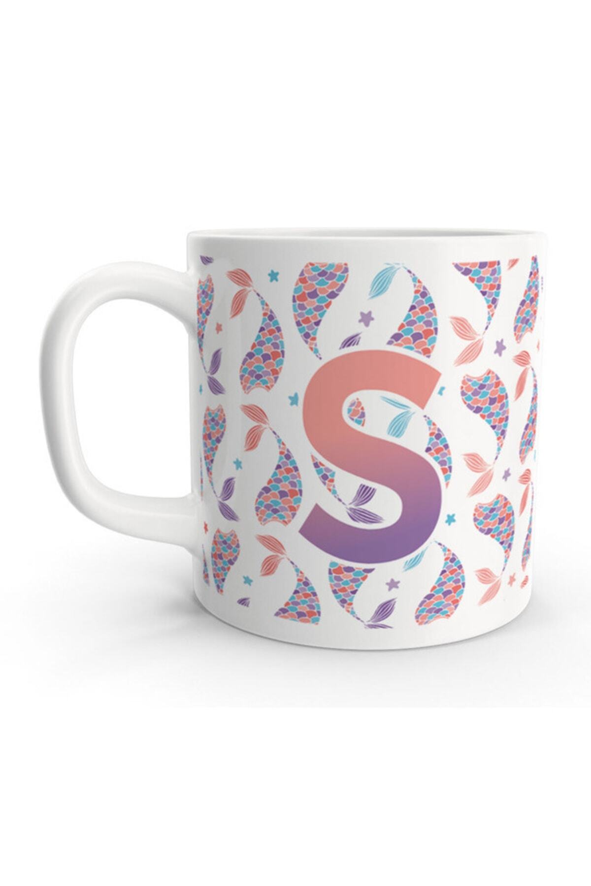 Rock'n Fox-Letter S Mermaid Colorful Design Letter Mug Cup 1