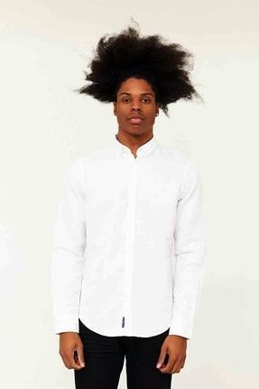 Caz 2059 Erkek Oxford Düz Renk Basıc Gömlek Beyaz 2059 OXFORD