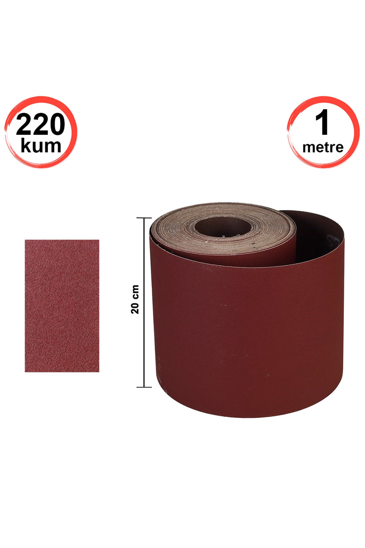 OKÇUKARDEŞLERYAPIMARKET Rulo Zımpara Ahşap Metal Zımparası 220 Kum 1 Metre