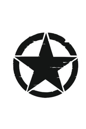 Askeri Yıldız Benzin Kapağı Sticker 13*13 Cm Siyah 8