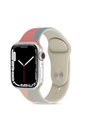 Apple Watch 3 4 5 6 7 8 Se Nike 38 40 41mm A+ Kalite Kordon Kayış Bileklik Renkli Kaliteli Silikon KRD-62+40mm