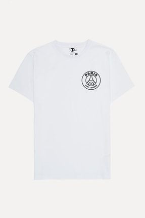 Paris Saint German Baskılı Unisex Beyaz T-shirt TYK242729