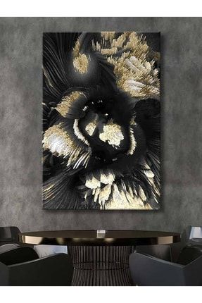 Gold & Black Soyut Art Dekoratif Kanvas Tablo - Voov2111 VOOV2111