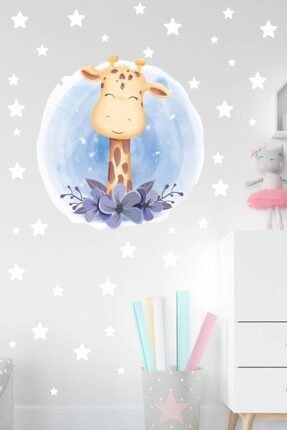 Sevimli Zürafa Ve Yıldızlar Çocuk Ve Bebek Odası Sticker k327