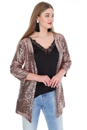 Angelino Kadin Dore Payetli Ceket Kl7884 Fiyati Yorumlari Trendyol