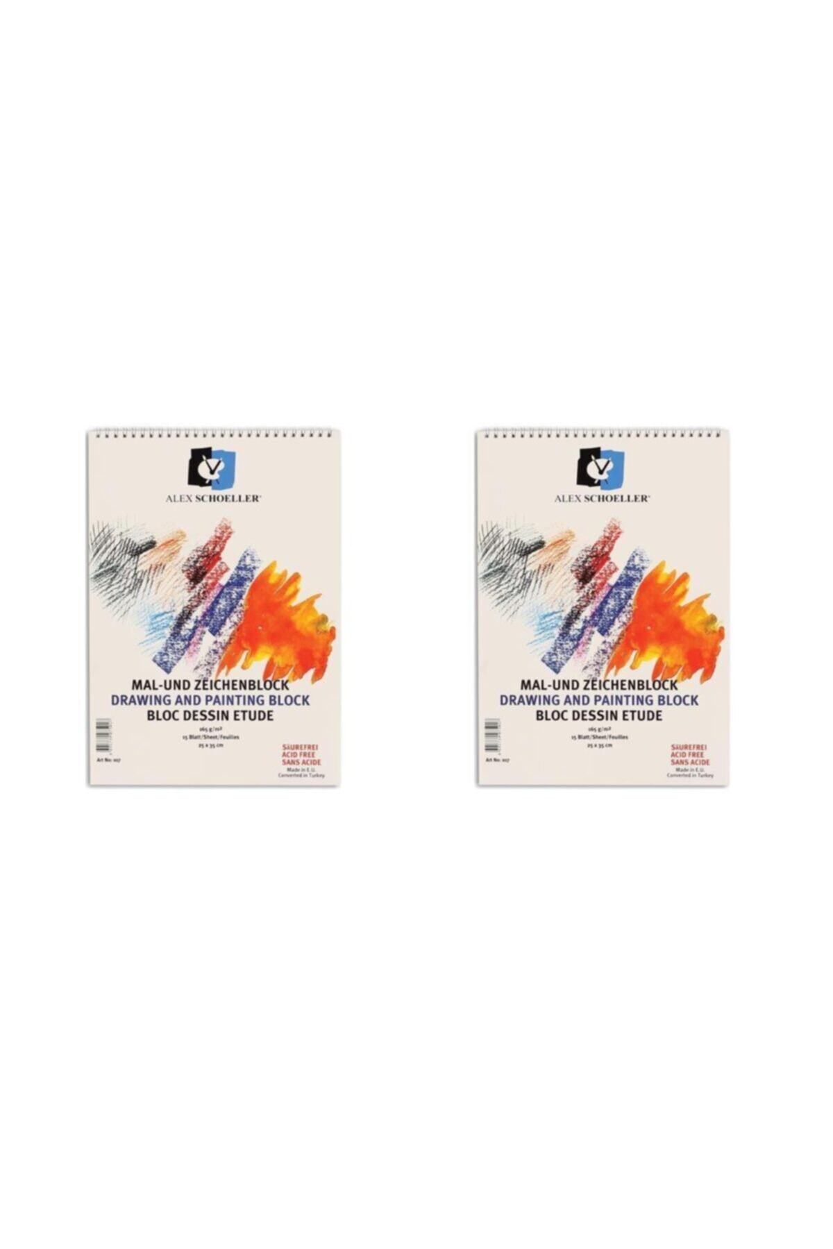 Alex Schoeller Resim Defteri 25x35 Spiralli 165 gr 15 Yaprak 2'li