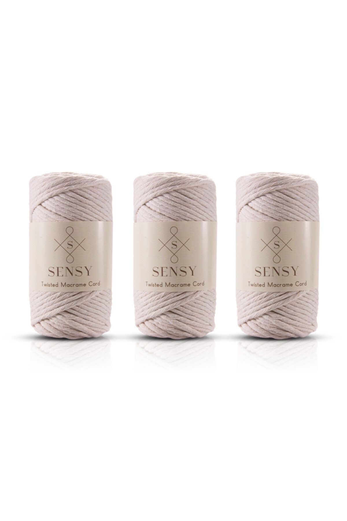 SENSY-Premium Scanned Macrame Macrame Hobby Thread Set of 3 Ecru 1