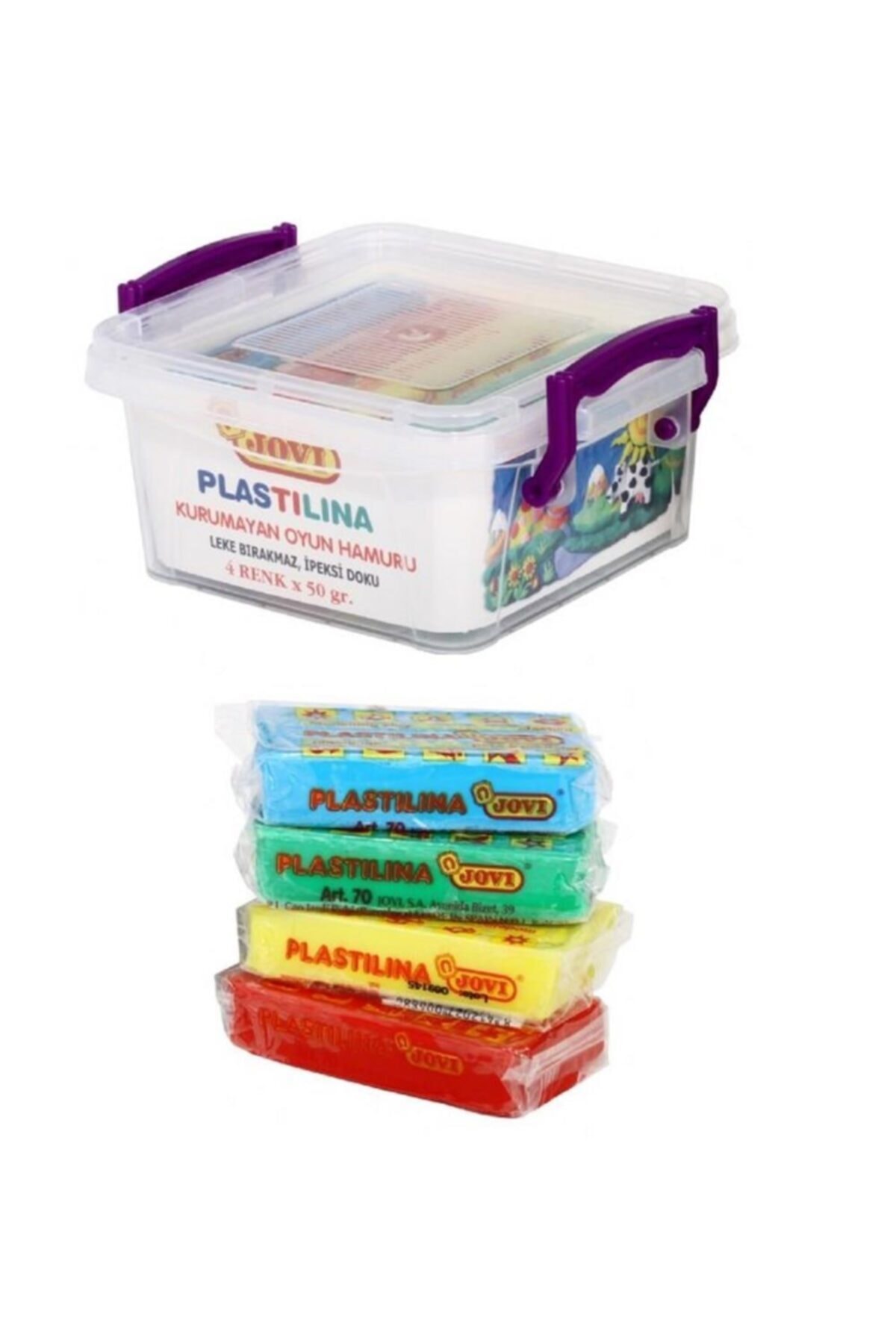 Jovi Jovı 704 Oyun Hamuru Seti 4 Renk X 50 Gr. Plastik Kutulu