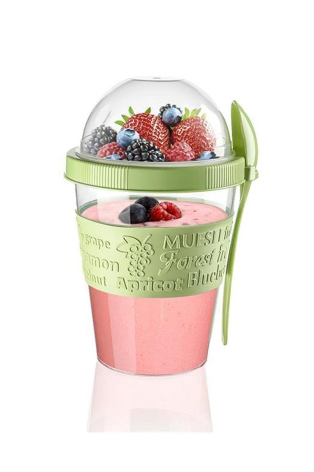 Titiz-Prepare and Go Fruit Yogurt Container with 3 Lids and Spoons 4