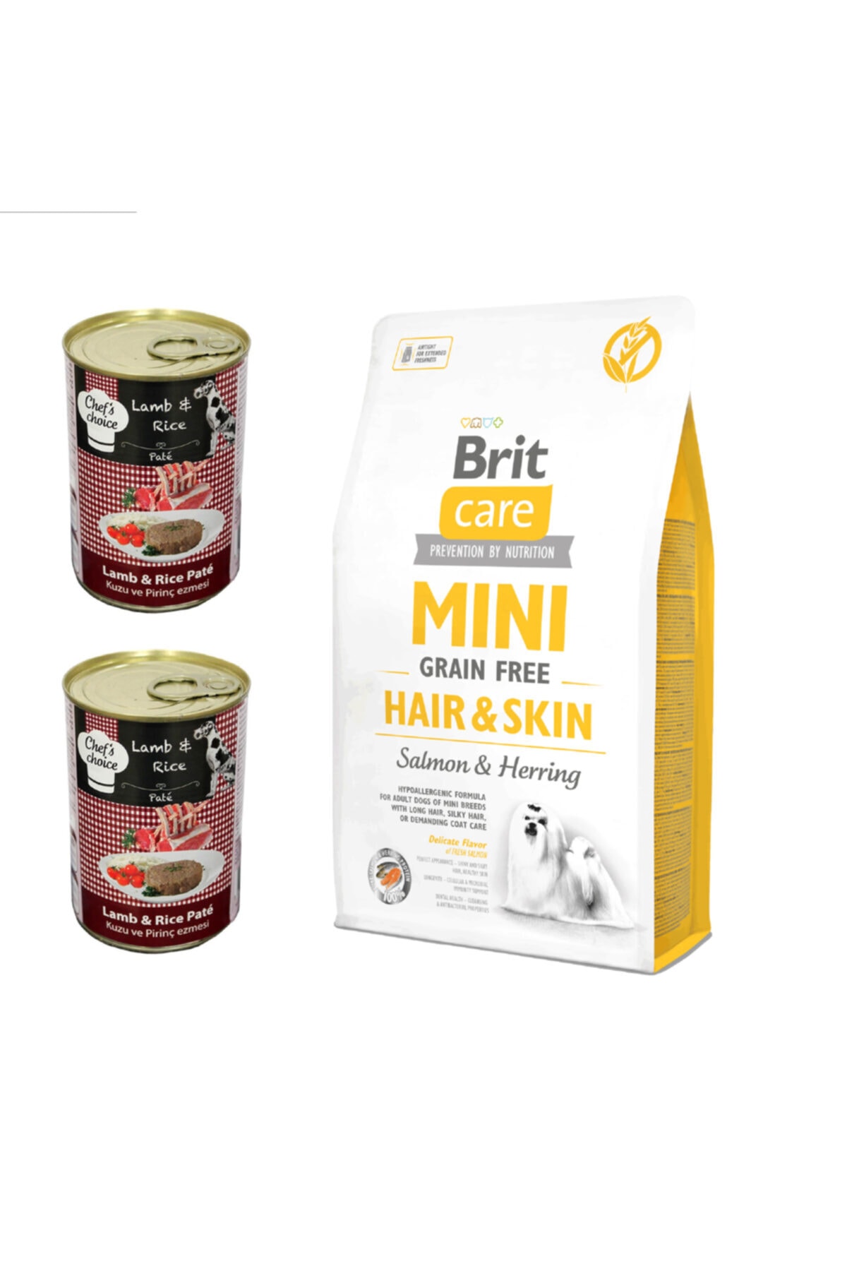 Brit Care Hair Skin Tahilsiz Somonlu Kucuk Irk Kopek Mamasi 2 Kg 2x415 Gr Chef Schoice Kuzulu Kopek Yas Mamasi Fiyati Yorumlari Trendyol