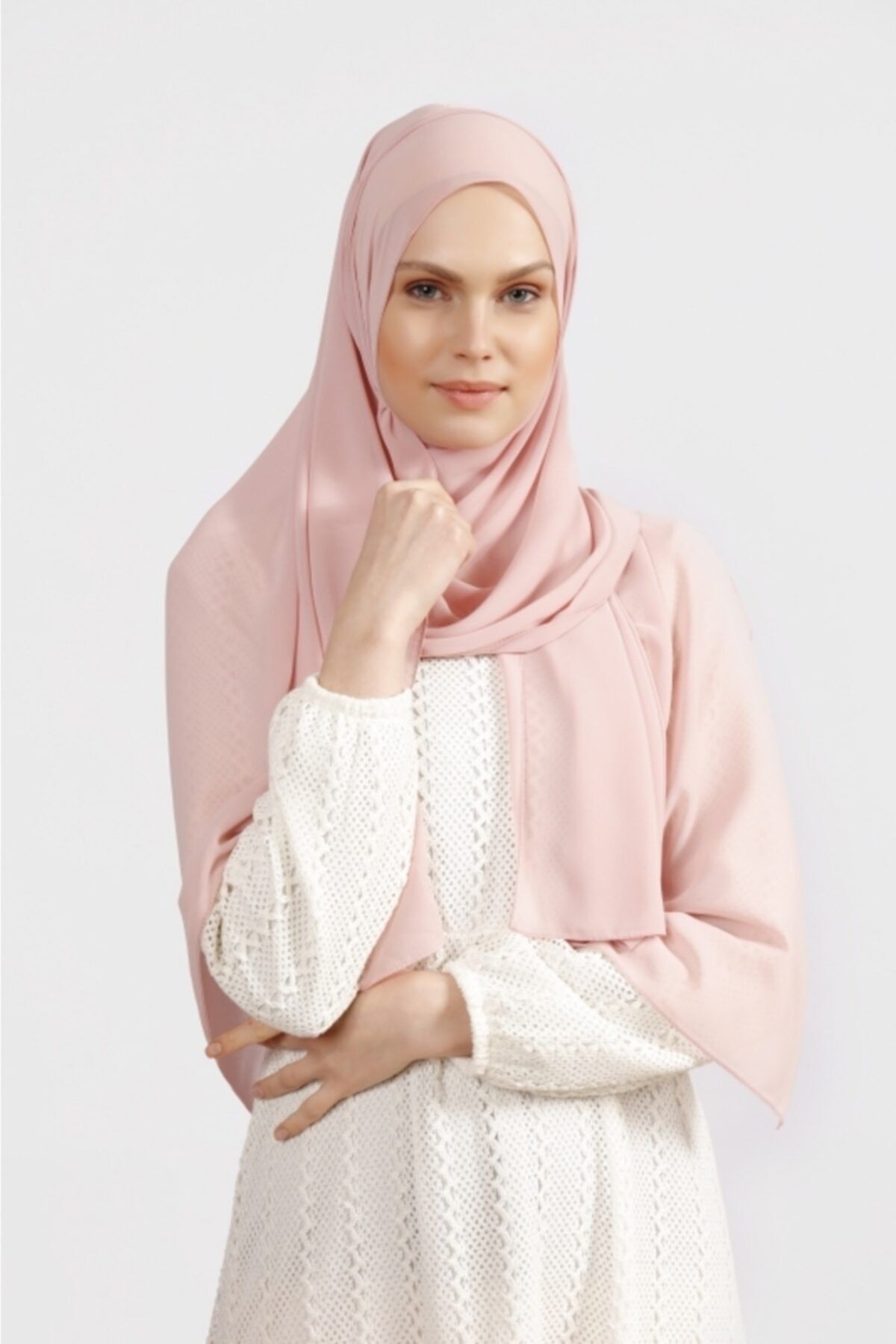 Differenza-Crepe Chiffon Shawl Vibrant Powder 3
