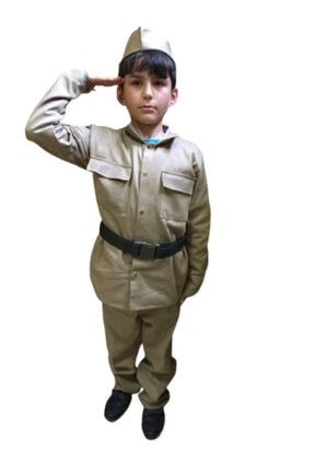 Erkek Çocuk Kahverengi Çanakkale Asker Kıyafeti SDCMN6