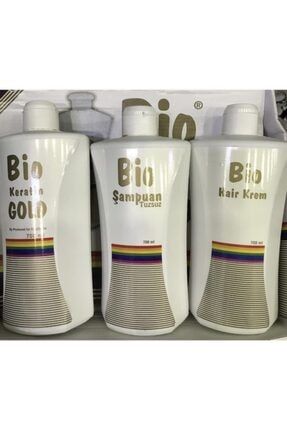 Bio Kratin Gold + Tuzsuz Şampuan + Krem 700 Er Ml 3 Lü Set Bio keratin gold set