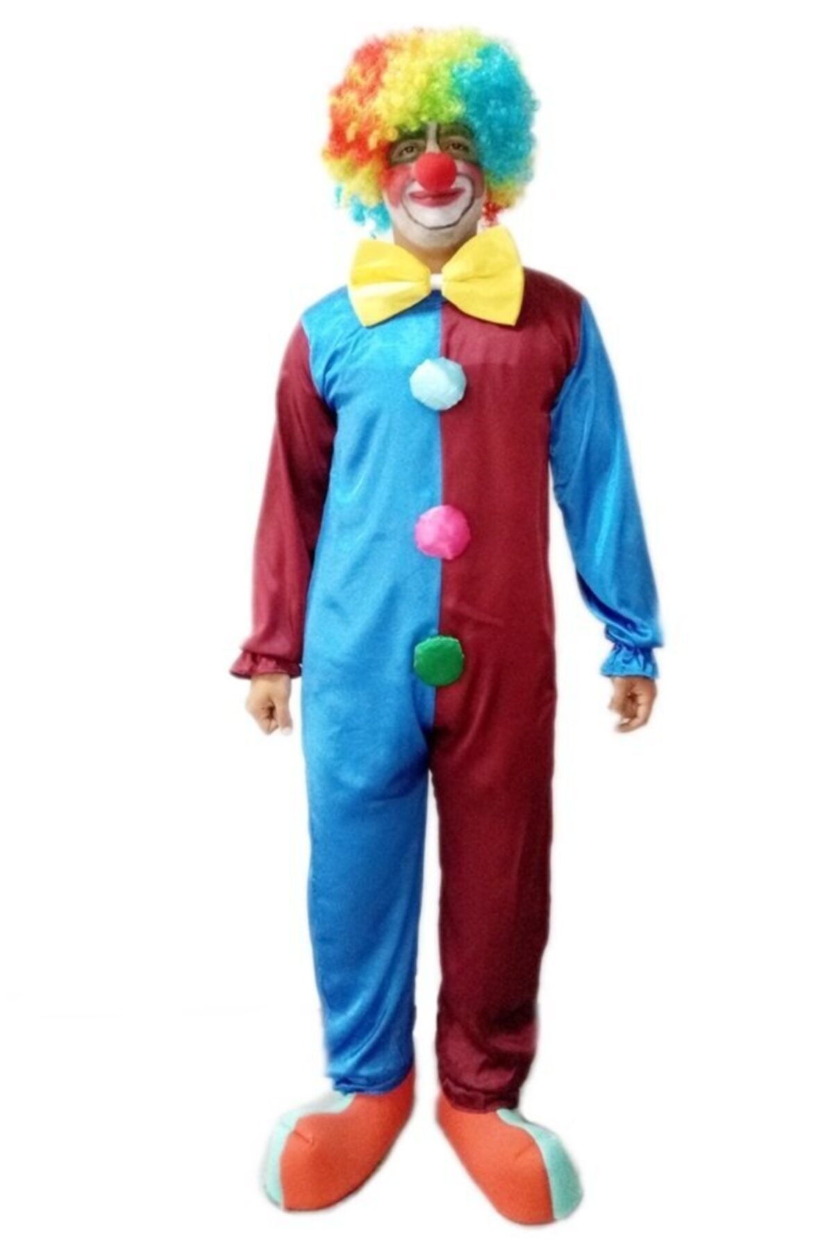 Unisex Burgundy Clown Costume