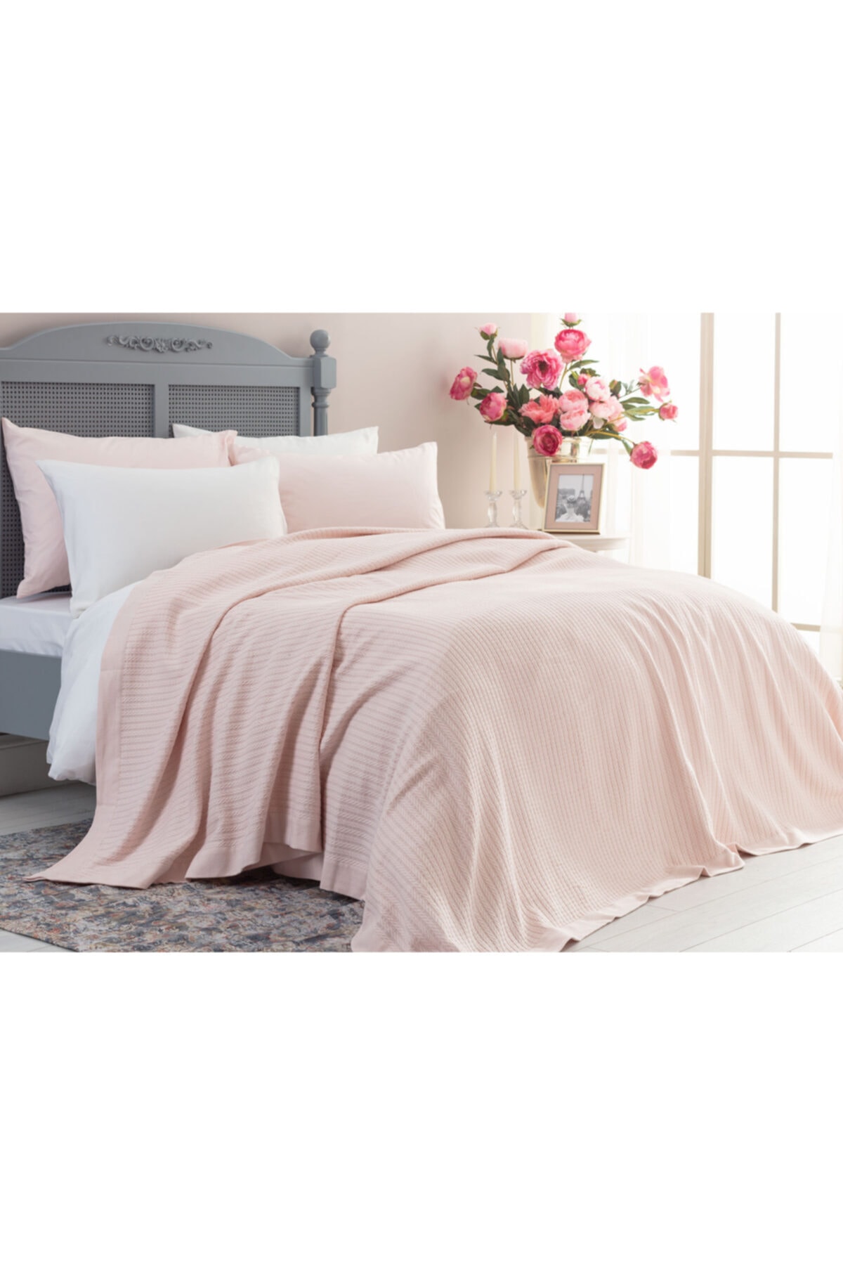 Madame Coco Samedi Çift Kişilik Yatak Örtüsü Pudra Madame Coco Samedi Çift Kişilik Yatak Örtüsü Pudra